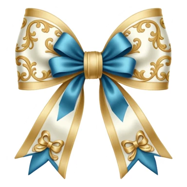 vintage rococo bow, white, ornate, delicate sticker