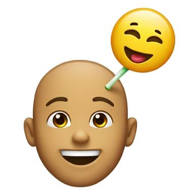 smiling with a sucker sticker