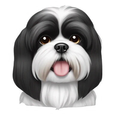 black and white shih tzu maltese dog with slight underbite sticker