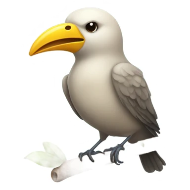 Bird with a pacifier sticker