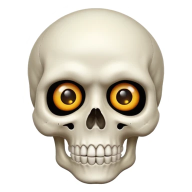 a skull face looking very suprized and mewing that looks very realistic sticker