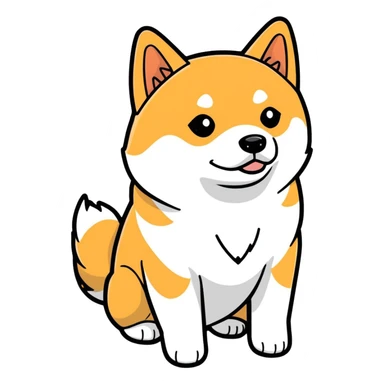 Sassy white-furred Shiba Inu sticker