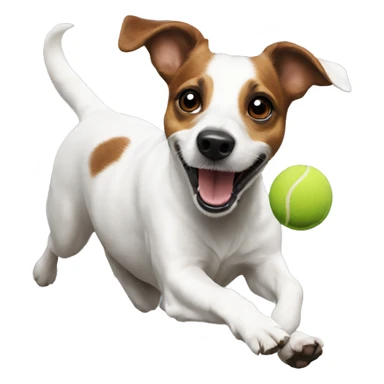 Jack Russell running after a ball sticker