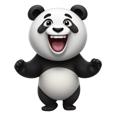 Panda laughing out loud sticker