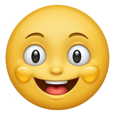 Emoji, yellow round laughing tilted head face with tears of fun sticker