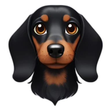 Black fire Wire-haired Dachshund face sticker