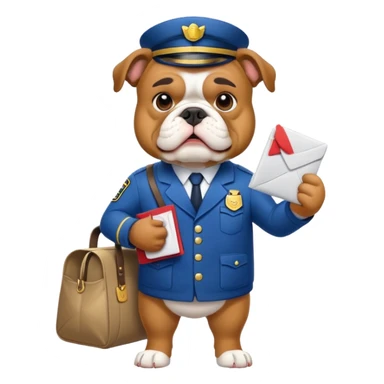 bulldog ingles adult mailman sticker