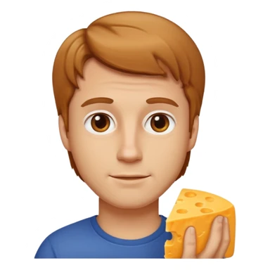 white guy with light brown hair cheddar cheese sticker