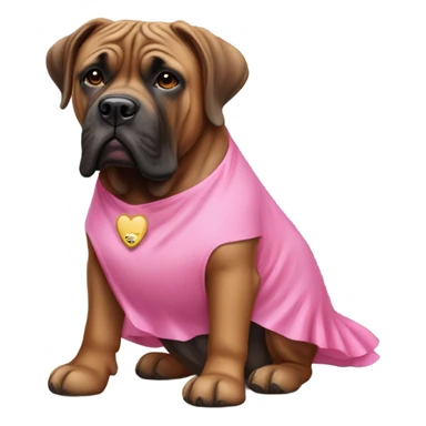 brindle bull mastiff with pink dress sticker