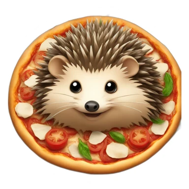 hedgehog on a vegan pizza sticker