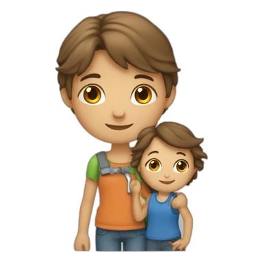 Une fille et un garçon qui se tiennent la main sticker