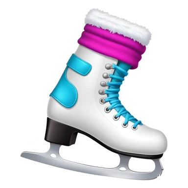 figure skating boot with colorful leg warmers pulled up over the skates sticker