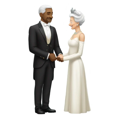 Man bowing to Queen sticker