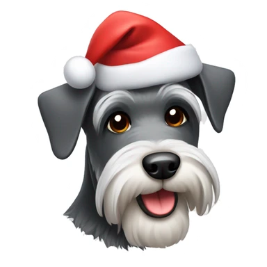schnauzer dog in christmas hat sticker