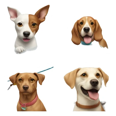 Surfing dog with a cat on its head and a sausage with a flying stick  sticker