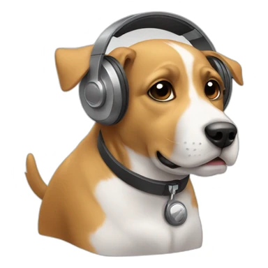 dog with headphones sticker