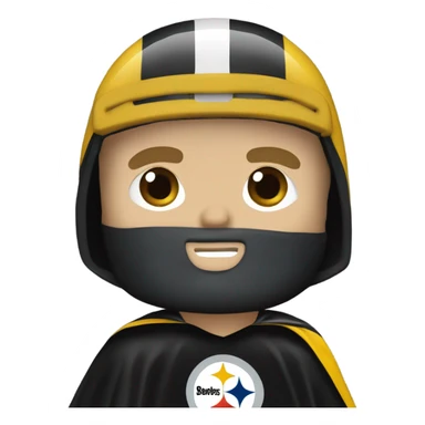 Terry Bradshaw Pittsburgh Steelers player in helmet and uniform with black cape. sticker