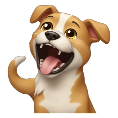 Dog laughing like cat emoji sticker