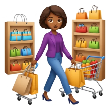 Mujer caminando haciendo compras sticker