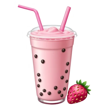 strawberry boba milk tea sticker