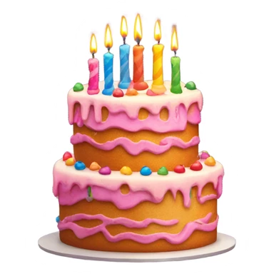 Happy birthday cake lots of candles  sticker