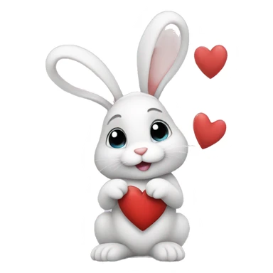 Bunny with heart sticker