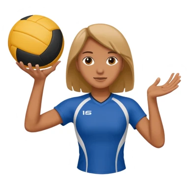 person with a volleyball ball sticker