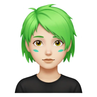 Neon  ,green ,Haired People  sticker