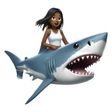 shark with girl earth sticker