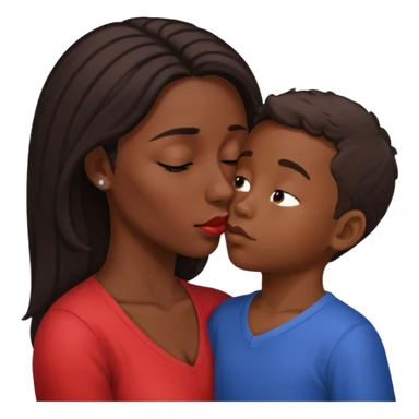 Mulher beijando testa do filho  morenos sticker