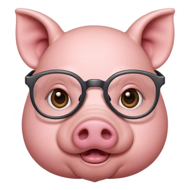 Pig wearing specs sticker