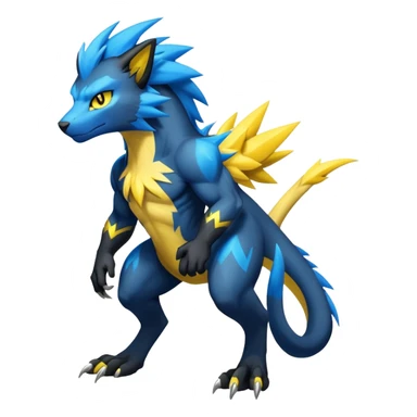Manectric-Luxray-Draco-Fakémon-hybrid-creature (full body), 4 legs sticker