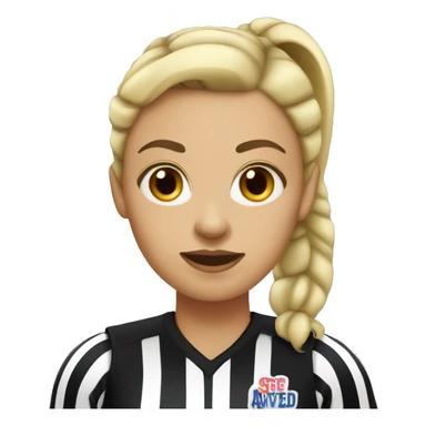 white female with black ponytail basketball referee  sticker