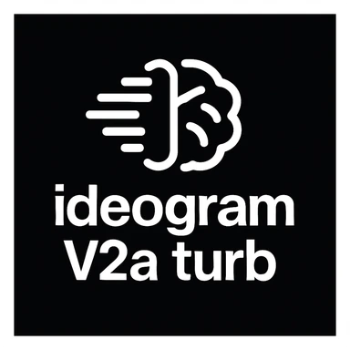 recreate this logo with text of "ideogram V2a turb", MAKE IT FIT IN SQAURE  sticker