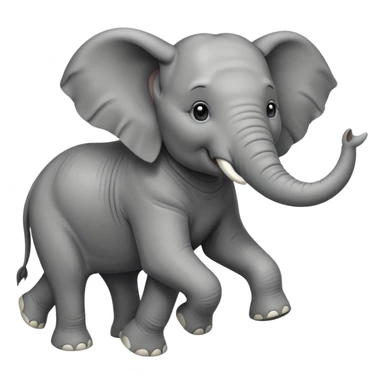 High resolution of a running elephant sticker