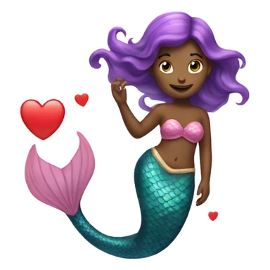mermaid with hearts on her tail sticker