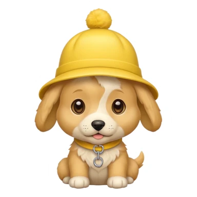 puppy yellow dog with hat yellow sticker