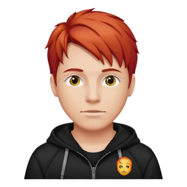 man with red hair and black hoodie sticker