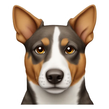 Brown tan cattle dog with a thin white nose stripe sticker