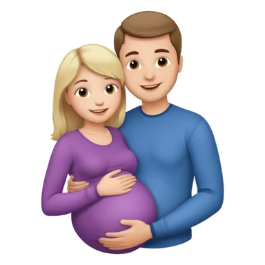 Femme enceinte homme fais bisous sur le ventre sticker