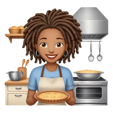 Black woman with locs baking  sticker