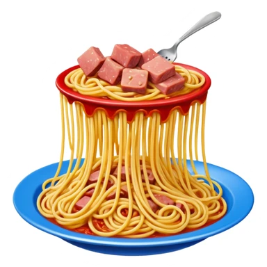  SPAM meat jeff koons style spaghetti slop sculpture  sticker