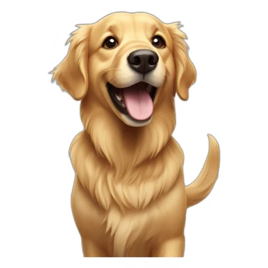 golden retriever -jump-smile-bark sticker
