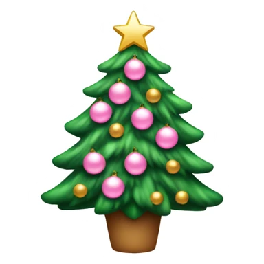 Christmas tree with light pink decorations and bows sticker