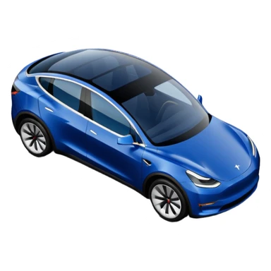 A Tesla Model Y parallel parking at a curb, from above sticker
