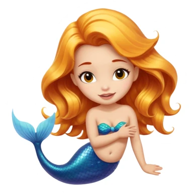 A cute mermaid emoji with a naughty face, looking coy and mischevious with a flirty smirk.  sticker