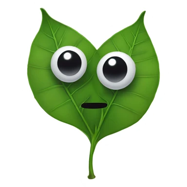 A leaf with thin black limbs, and two dot eyes with a  smile. sticker