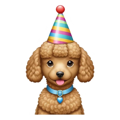 Poodle wearing birthday hat sticker