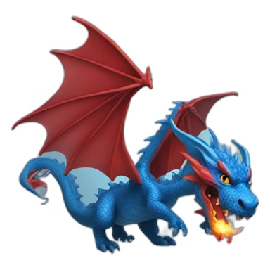 dragon firing with red blue color sticker