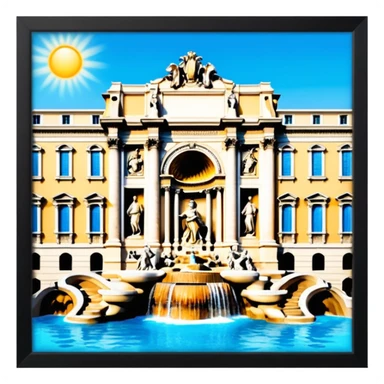 trevi fountain view from up above sticker